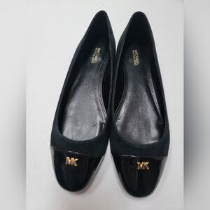 Michael Kors Suede Leather Black Ballet Flats Size 9.5